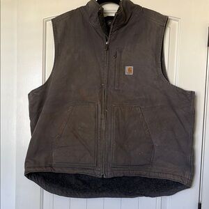 Carhartt Gray Workwear Vest with Insulated Lining